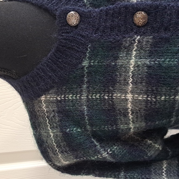 Christopher & Banks Wool Blend Plaid Vintage Button Down Knit Oversized Cardigan - Picture 6 of 7